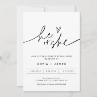 EVERLEIGH Minimalist Gender Reveal Invitation