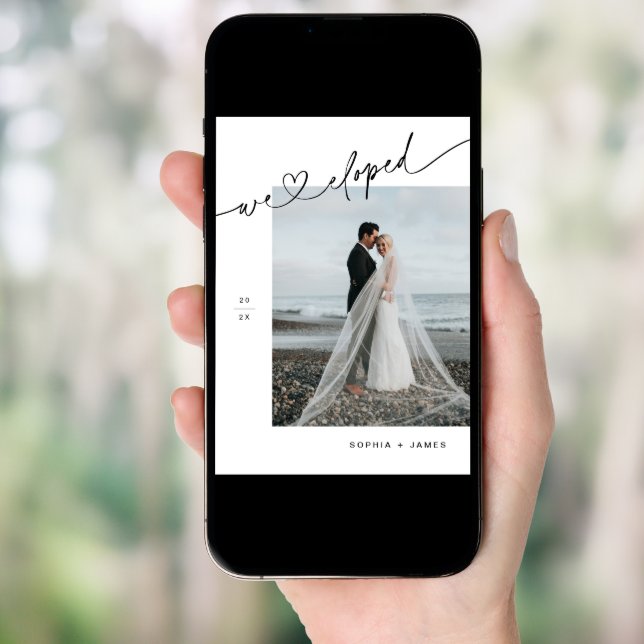 EVERLEIGH Minimalist Heart Elopement Announcement (Front Digital)