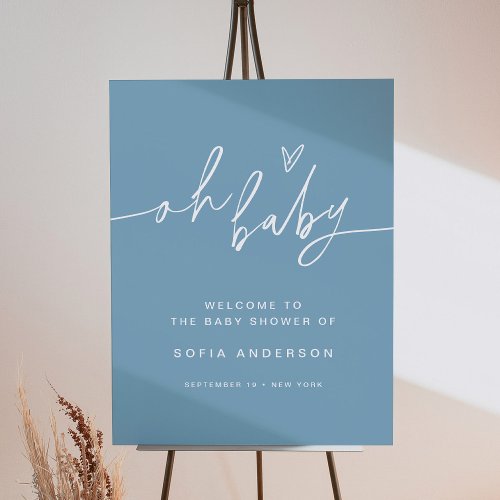 EVERLEIGH Minimalist Oh Baby Shower Welcome Sign