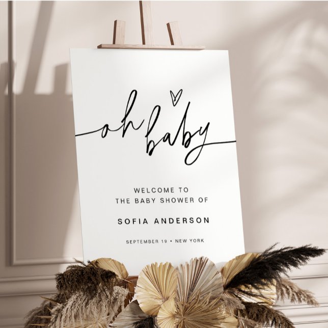 EVERLEIGH Minimalist Oh Baby Shower Welcome Sign (Creator Uploaded)