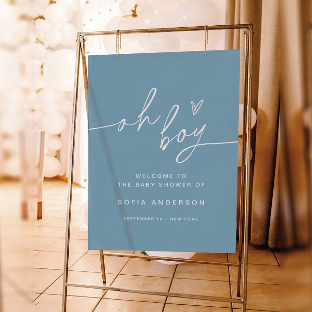 EVERLEIGH Minimalist Oh Boy Shower Welcome Sign (Creator Uploaded)