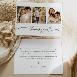 EVERLEIGH Minimalist Photo Wedding Thank You Card