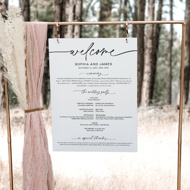 EVERLEIGH Minimalist Wedding Program Sign (Creator Uploaded)