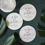 EVERLEIGH Minimalist Wedding Round Coaster<br><div class="desc">Everleigh Collection - a stunning and minimalist collection that features a modern calligraphy font that is both chic and stylish. This collection offers a timeless and elegant design that is perfect for any event, from weddings to baby showers and everything in between. Embrace the elegance and sophistication of the Everleigh...</div>