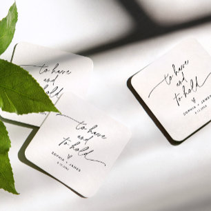 EVERLEIGH Minimalist Wedding Square Coaster