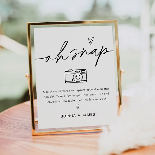 EVERLEIGH Oh Snap Disposable Camera Wedding Sign