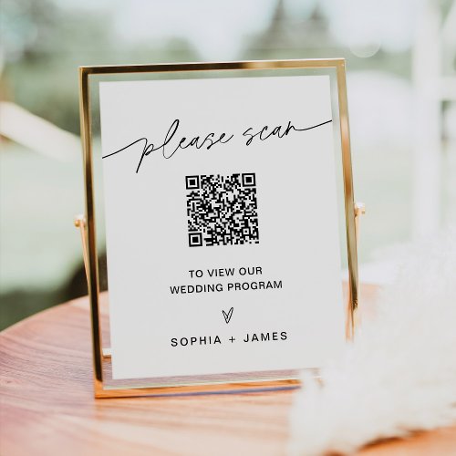 EVERLEIGH QR Code Wedding Program Sign