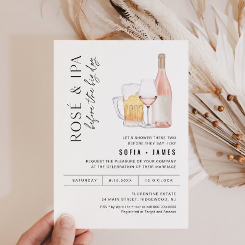 EVERLEIGH Rose and IPA Bridal Shower Invitation