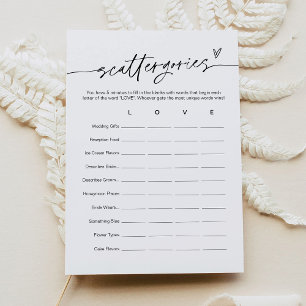 EVERLEIGH Scattergories Bridal Shower Game Card