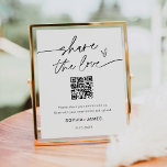 Everleigh Share The Love Wedding Photo Qr Code Poster at Zazzle