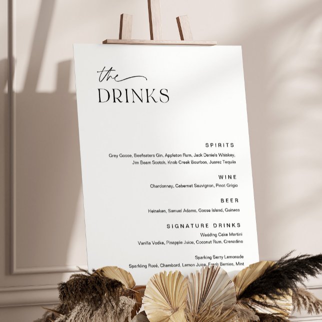 EVERLEIGH Wedding Dinner and Drink Menu Foam Board (Creator Uploaded)