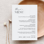 EVERLEIGH Wedding Dinner Menu 5x7 Card<br><div class="desc">The Neve Collection employs a rich navy color that perfectly blends clean sophistication with modern flair.  It's designed with a modern script font that exudes style and elegance. Each product in the collection is thoughtfully crafted to showcase a look that is both timeless and on-trend.</div>