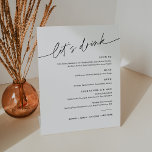 EVERLEIGH Wedding Drink Cocktail Menu 8x10 Pedestal Sign<br><div class="desc">Everleigh Collection - a stunning and minimalist collection that features a modern calligraphy font that is both chic and stylish. This collection offers a timeless and elegant design that is perfect for any event, from weddings to baby showers and everything in between. Embrace the elegance and sophistication of the Everleigh...</div>