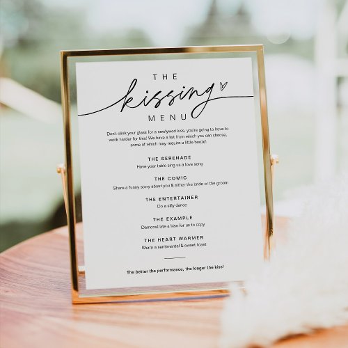 EVERLEIGH Wedding Kissing Menu Sign