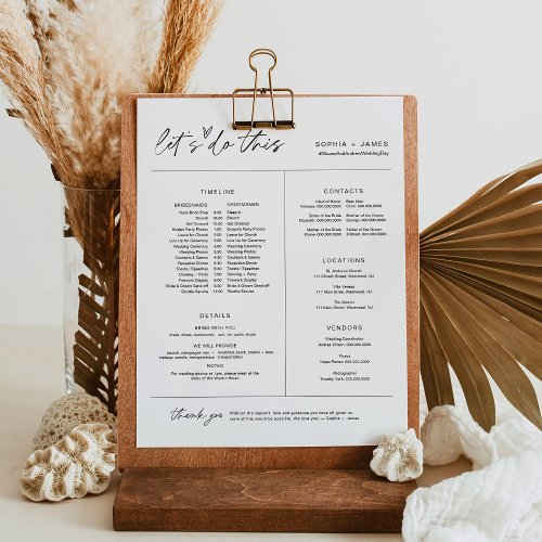 EVERLEIGH Wedding Party Timeline  Info
