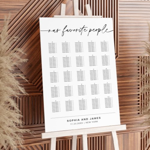 EVERLEIGH Wedding Seating Chart Foam Board Sign