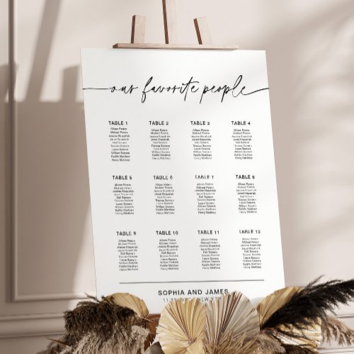 EVERLEIGH Wedding Seating Chart Foam Board Sign