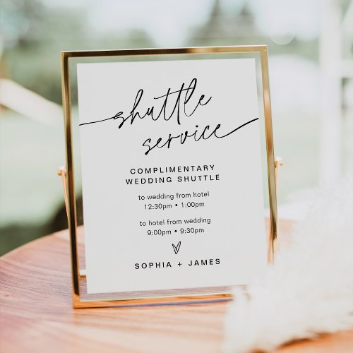 EVERLEIGH Wedding Shuttle Service Sign
