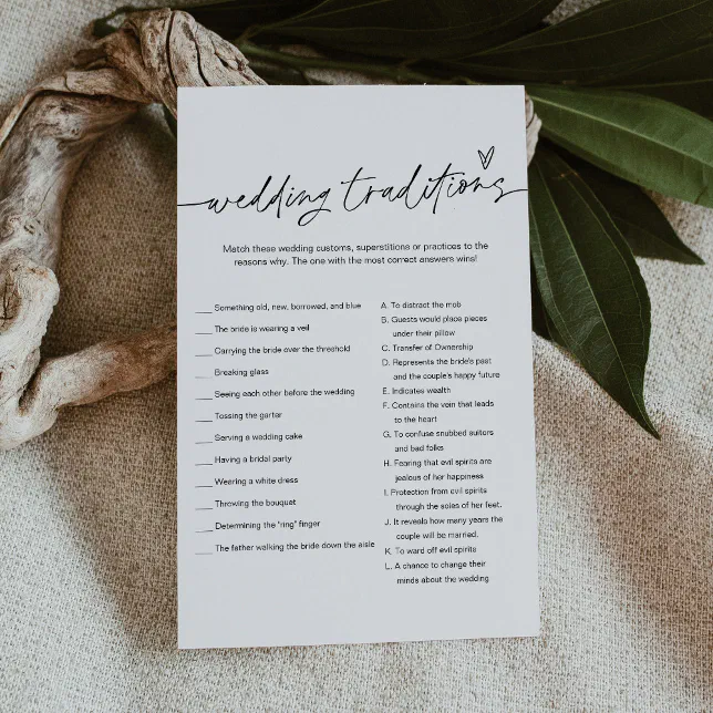 EVERLEIGH Wedding Traditions Bridal Shower Game Zazzle