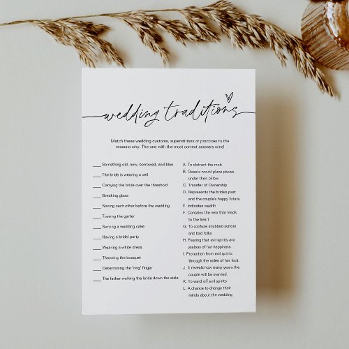 EVERLEIGH Wedding Traditions Bridal Shower Game Invitation