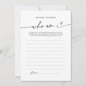 EVERLEIGH Who Am I Bridal Shower Game Card (Front)