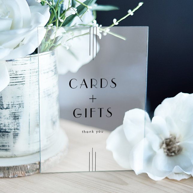 EVERLY Art Deco Black Cards and Gifts Wedding Acrylic Sign (EVERLY Art Deco Black Cards and Gifts Wedding Acrylic Sign)