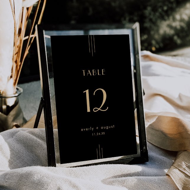 EVERLY Art Deco Black Gold Wedding Table Numbers (EVERLY Art Deco Black Gold Wedding Table Numbers)