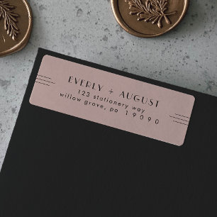 EVERLY Art Deco Blush Pink Return Address Labels