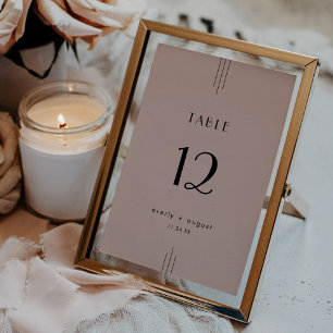 EVERLY Art Deco Blush Pink Wedding Table Numbers