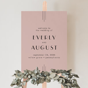 EVERLY Art Deco Blush Pink Wedding Welcome Sign