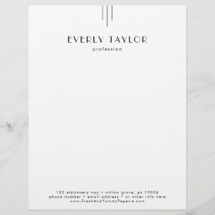 EVERLY Art Deco Business Professional Company Letterhead