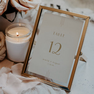 EVERLY Art Deco Cream Gold Wedding Table Numbers
