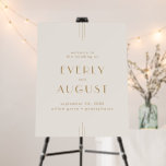 EVERLY Art Deco Cream Gold Wedding Welcome Sign