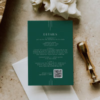 EVERLY Art Deco Emerald QR Code Wedding Details