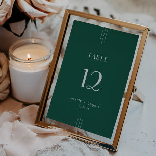 EVERLY Art Deco Emerald Wedding Table Numbers