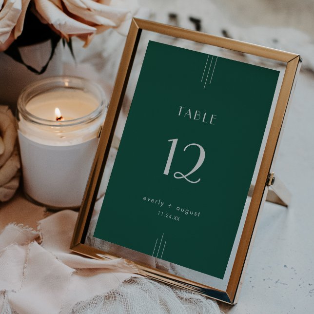 EVERLY Art Deco Emerald Wedding Table Numbers (EVERLY Art Deco Emerald Wedding Table Numbers)