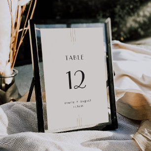 EVERLY Art Deco Ivory Black Wedding Table Numbers
