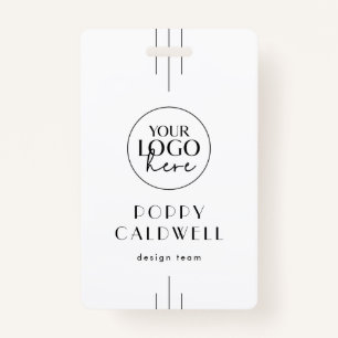 EVERLY Art Deco Logo QR Code Employee ID Card Badge