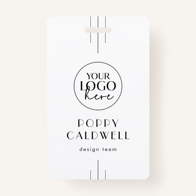 EVERLY Art Deco Logo QR Code Employee ID Card Badge (Front)