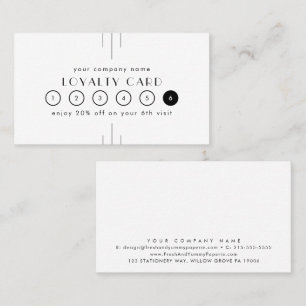 EVERLY Art Deco Minimal Business Reward 6 Punch Loyalty Card