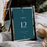 EVERLY Art Deco Peacock Teal Wedding Table Numbers