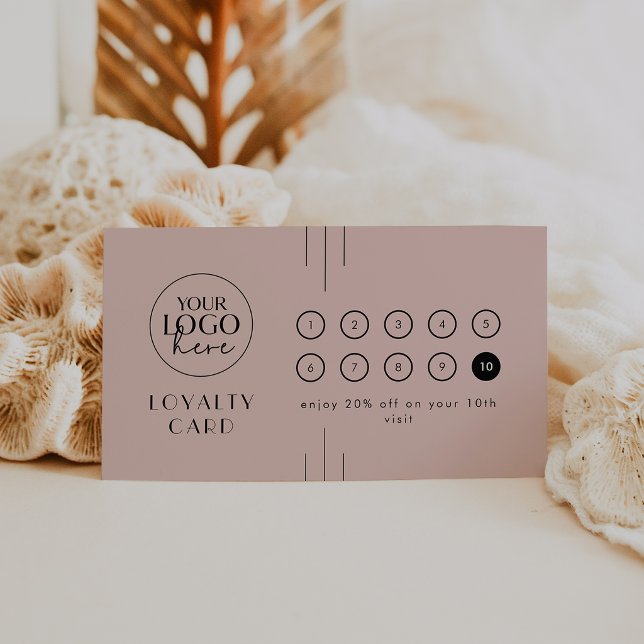 EVERLY Art Deco Pink Logo Business Reward 10 Punch Loyalty Card (EVERLY Art Deco Pink Logo Business Reward 10 Punch Loyalty Card)