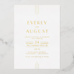 EVERLY Art Deco Simple Geometric Gold Foil Wedding Foil Invitation