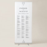 EVERLY Art Deco White Black Wedding Seating Chart Retractable Banner