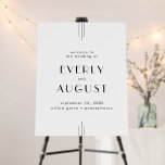 EVERLY Art Deco White Black Wedding Welcome Sign