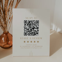 EVERLY Cream Gold Business QR Code Leave A Review