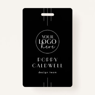 EVERLY Dark Black Logo QR Code Employee ID Card Badge