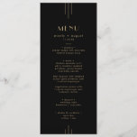 EVERLY Elegant Art Deco Black and Gold Wedding Menu