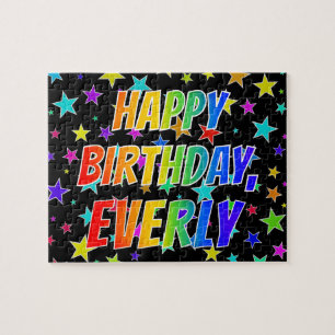 "EVERLY" First Name, Fun "HAPPY BIRTHDAY" Jigsaw Puzzle