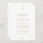 EVERLY Gold Art Deco Geometric QR Code Wedding Invitation
